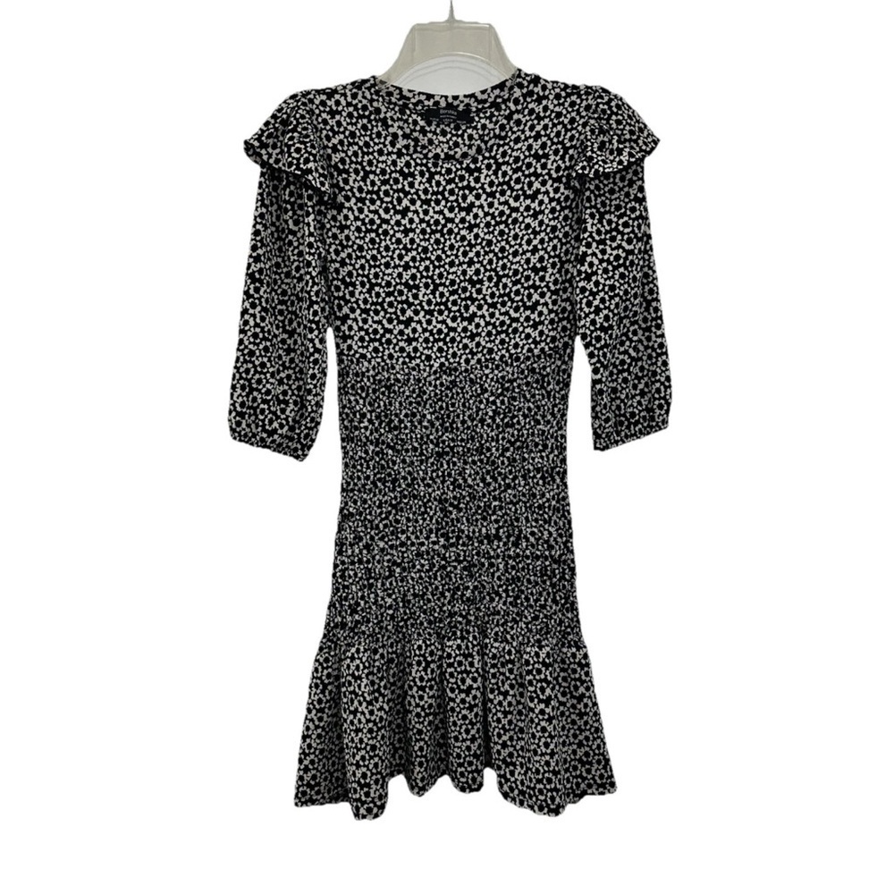 NWOT Bershka Floral Day Dress Juniors Medium 3/4 Sleeve Stretch Elastic Mini - Picture 2 of 11